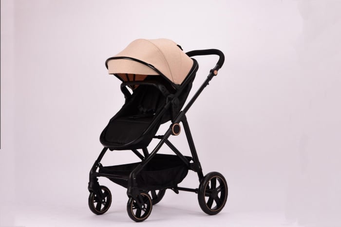 Carucior 2 in 1 Reversibil cu Landou Transformabil in Sport Cadru Aluminiu Bej [7]
