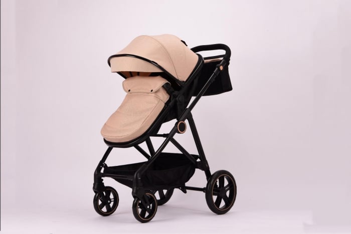 Carucior 2 in 1 Reversibil cu Landou Transformabil in Sport Cadru Aluminiu Bej [9]