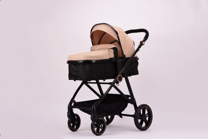 Carucior 2 in 1 Reversibil cu Landou Transformabil in Sport Cadru Aluminiu Bej [6]