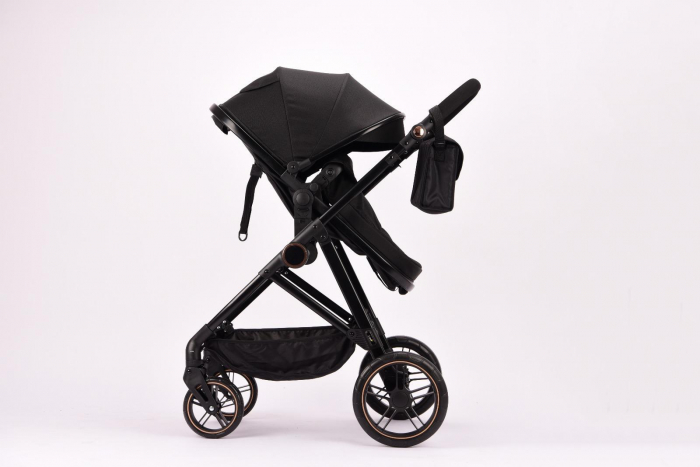 Carucior 2 in 1 Reversibil cu Landou Transformabil in Sport Cadru Aluminiu Negru [7]