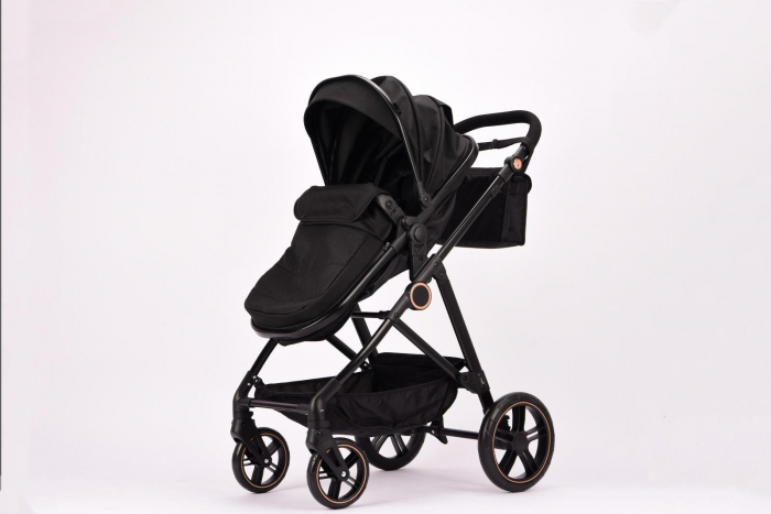 Carucior 2 in 1 Reversibil cu Landou Transformabil in Sport Cadru Aluminiu Negru [2]