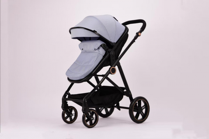 Carucior 2 in 1 Reversibil cu Landou Transformabil in Sport Cadru Aluminiu Bleu [3]