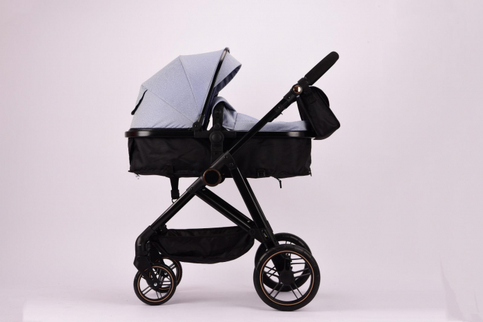 Carucior 2 in 1 Reversibil cu Landou Transformabil in Sport Cadru Aluminiu Bleu [7]