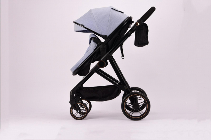 Carucior 2 in 1 Reversibil cu Landou Transformabil in Sport Cadru Aluminiu Bleu [2]