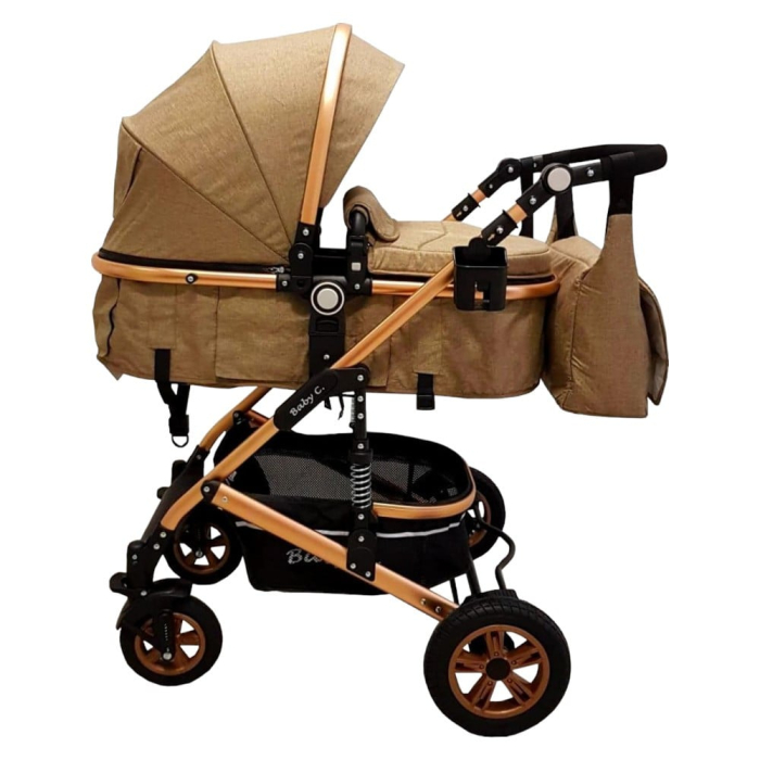Carucior 3 in 1 Baby Care landou scoica auto, cadru aluminiu roti cauciuc [3]
