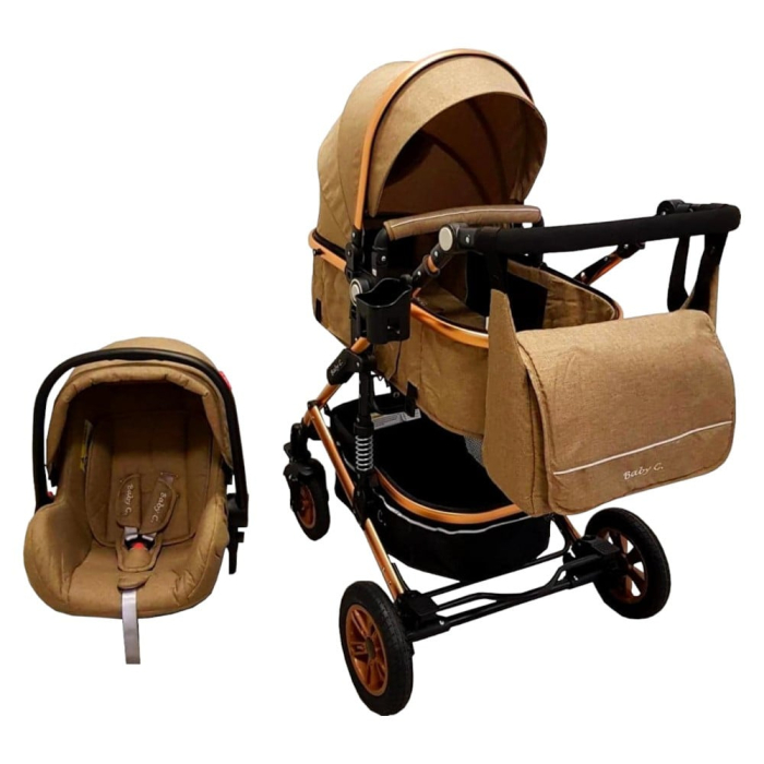 Carucior 3 in 1 Baby Care landou scoica auto, cadru aluminiu roti cauciuc [1]