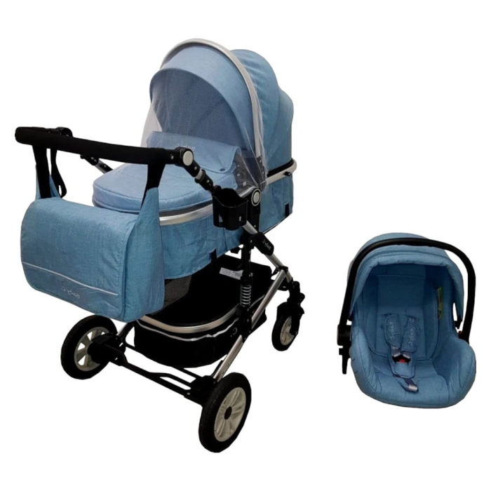 Carucior 3 in 1 Baby Care landou scoica auto, cadru aluminiu roti cauciuc [6]