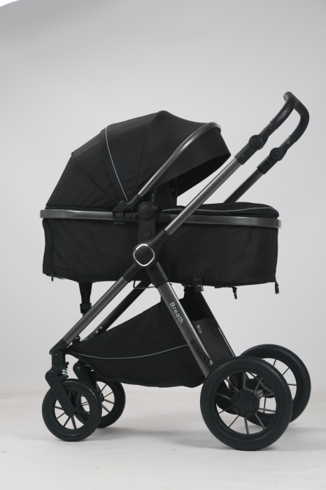 Carucior Bebelusi 3 in 1 Luxmom Negru – Landou, Sport, Scoica Auto [6]