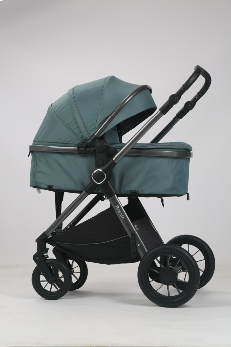 Carucior Bebelusi 3 in 1 Luxmom Verde – Landou, Sport, Scoica Auto [7]