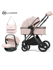 Carucior Bebelusi 3 in 1 Luxmom Crem – Landou, Sport, Scoica Auto [2]