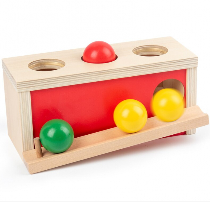 Joc din lemn Montessori Cutia Permanentei cu Bile colorate [3]
