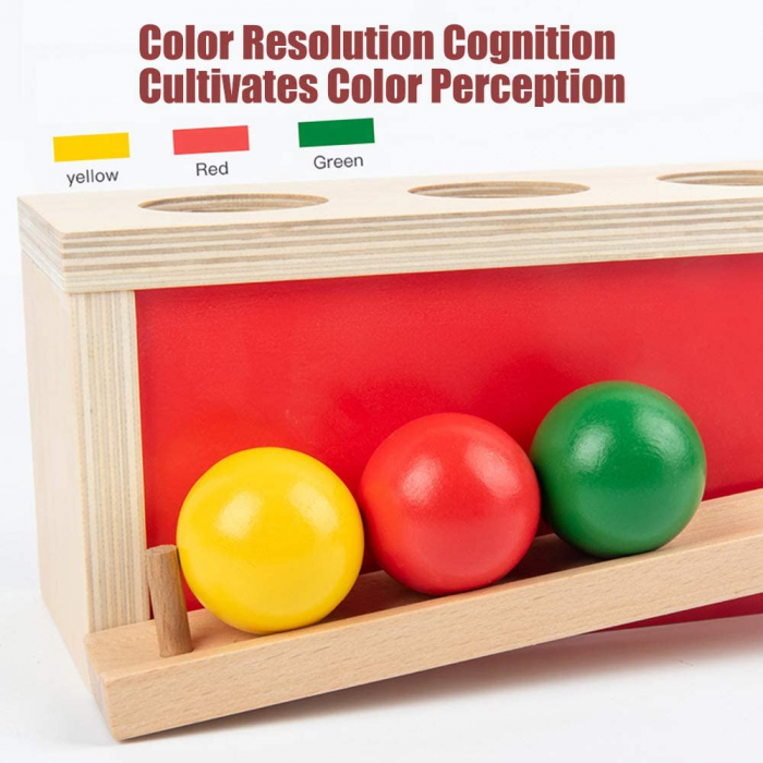 Joc din lemn Montessori Cutia Permanentei cu Bile colorate [5]