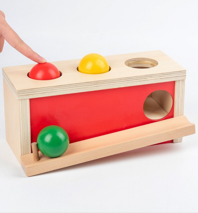 Joc din lemn Montessori Cutia Permanentei cu Bile colorate [1]