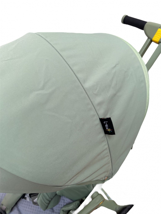 Carucior 2 in 1 pliabil, reversibil, cu lumini si muzica si 3 pozitii de inclinare, verde [12]
