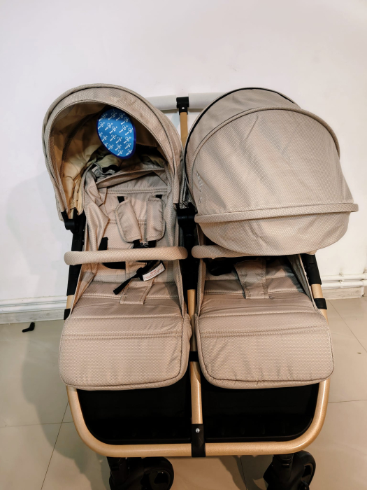 Carucior Gemeni 2 in 1 Baby Care PRO P798, Aluminiu, Maron Gold [2]