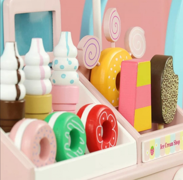 Carucior Inghetata si Gogosi de Lemn - Stand de lemn Ice cream - Donut [3]
