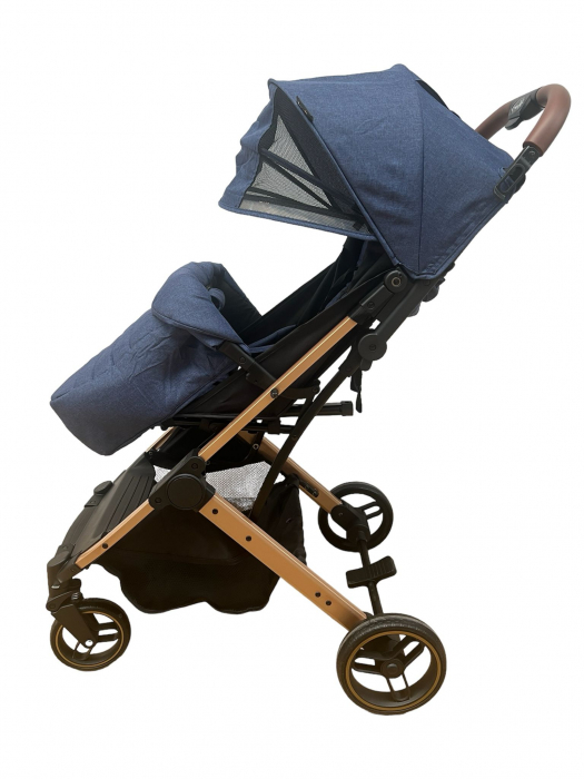 Carucior Sport Compact si Pliabil Tip Troller, cu pliere pentru avion, Albastru [3]