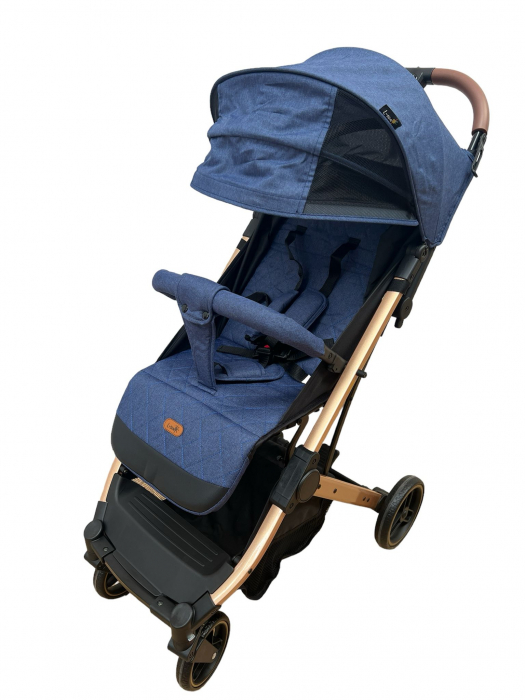 Carucior Sport Compact si Pliabil Tip Troller, cu pliere pentru avion, Albastru [2]