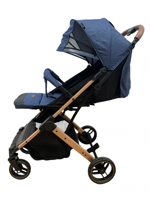 Carucior Sport Compact si Pliabil Tip Troller, cu pliere pentru avion, Albastru [5]