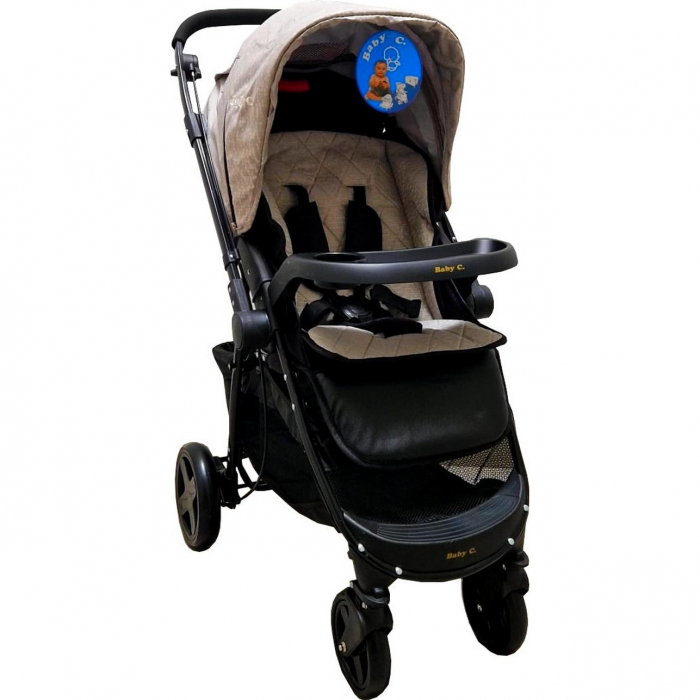 Carucior sport BABY CARE PRO SK 10 cu maner reversibil Bej [3]