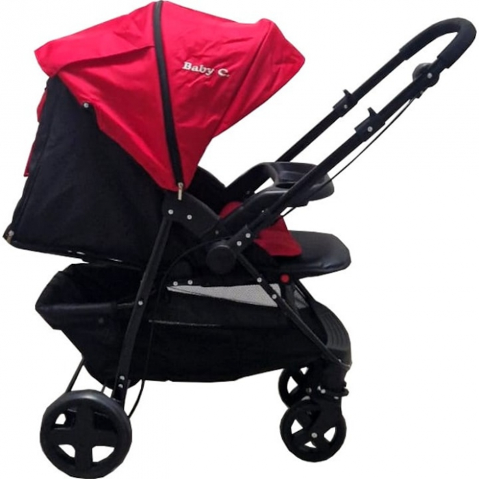 Carucior sport BABY CARE PRO SK 10 cu maner reversibil Rosu [2]