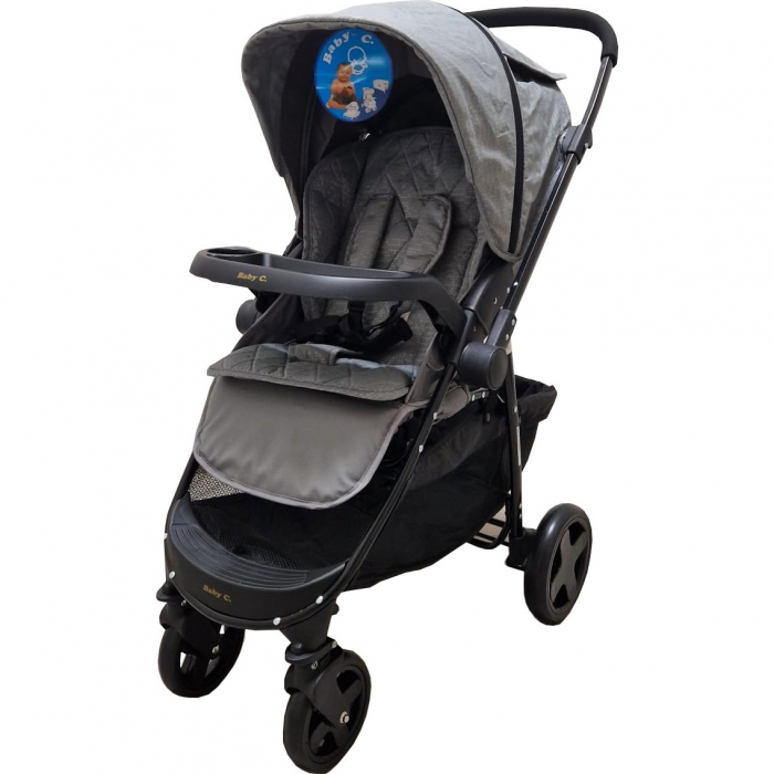 Carucior sport BABY CARE PRO SK 10 cu maner reversibil Gri [2]