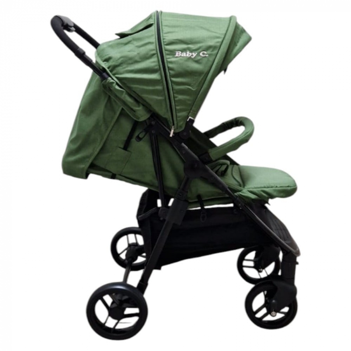 Carucior Nou-Nascuti BABY CARE PRO YK78 –  Pliabil, Maner Reversibil Verde [2]