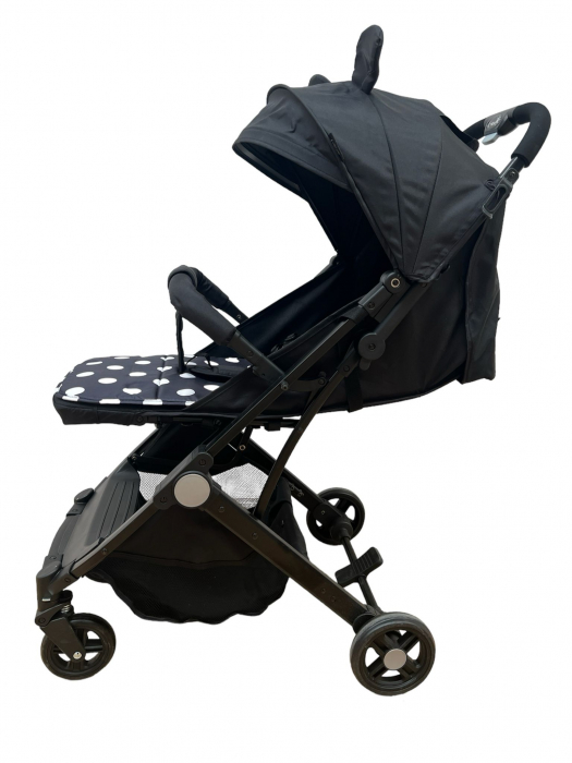 Carucior sport, cu husa de picioare, tip troller pentru avion, Mickey, negru [4]