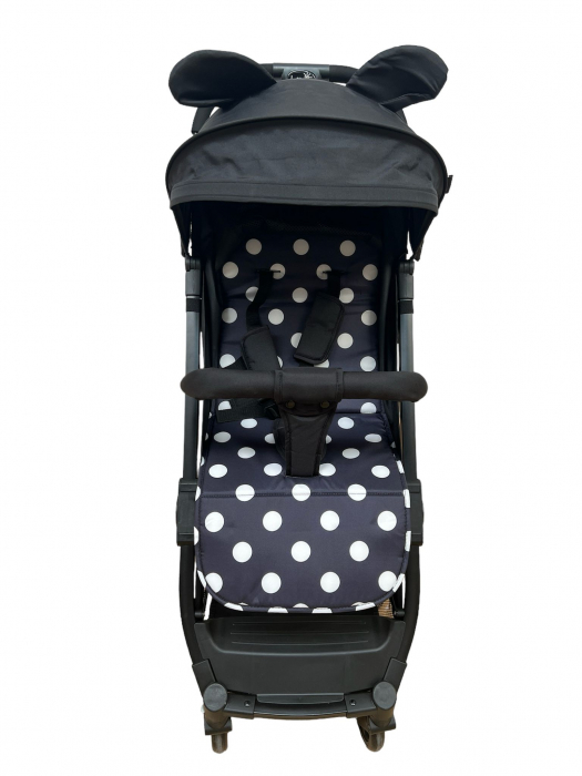 Carucior sport, cu husa de picioare, tip troller pentru avion, Mickey, negru [3]