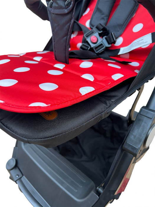Carucior sport, cu husa de picioare, tip troller pentru avion, Minnie Mouse, negru - rosu [7]