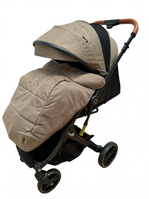 Carucior Sport cu Maner Reversibil si Husa de Picioare - Bej [10]