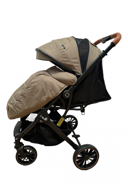 Carucior Sport cu Maner Reversibil si Husa de Picioare - Bej [3]