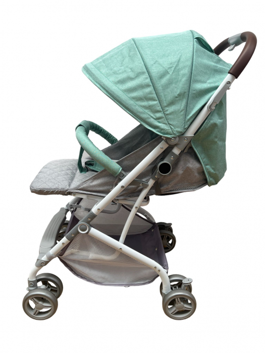 Carucior sport cu pliere compacta tip troler pentru avion, turcoaz [3]