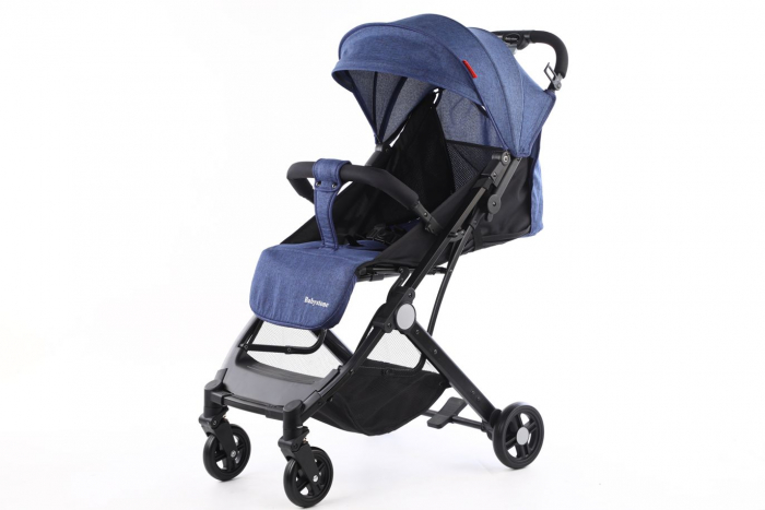Carucior sport cu pliere compacta tip troler pentru avion, albastru [6]