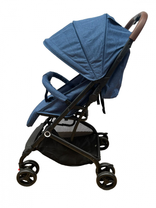 Carucior sport cu pliere compacta tip troler pentru avion, albastru [3]