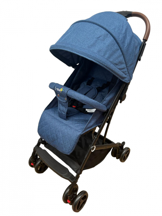 Carucior sport cu pliere compacta tip troler pentru avion, albastru [5]