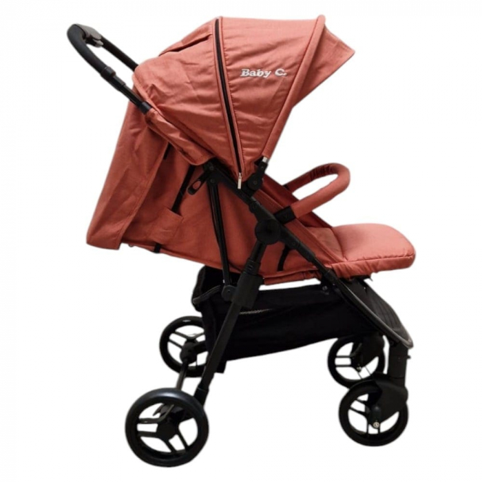 Carucior Nou-Nascuti BABY CARE PRO YK78 – Pliabil, Maner Reversibil Caramiziu [3]