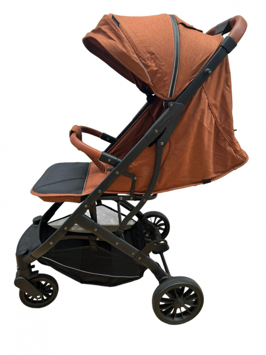 Carucior Sport Tip Troller cu Husa de Picioare Spatar Reglabil Maro [9]