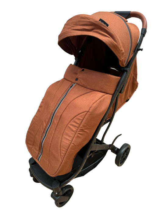 Carucior Sport Tip Troller cu Husa de Picioare Spatar Reglabil Maro [4]