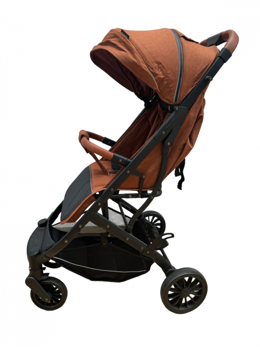 Carucior Sport Tip Troller cu Husa de Picioare Spatar Reglabil Maro [11]