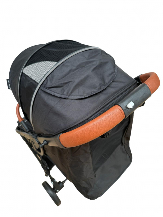 Carucior Sport Tip Troller cu Husa de Picioare Spatar Reglabil Negru [13]