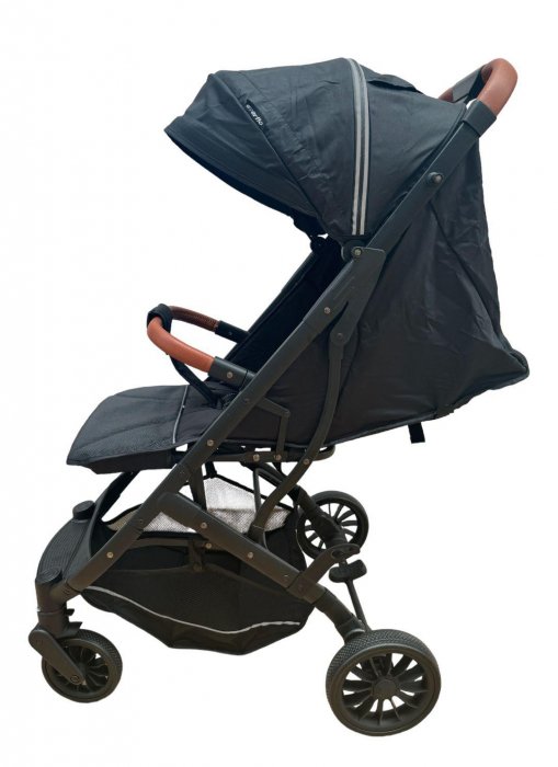 Carucior Sport Tip Troller cu Husa de Picioare Spatar Reglabil Negru [4]