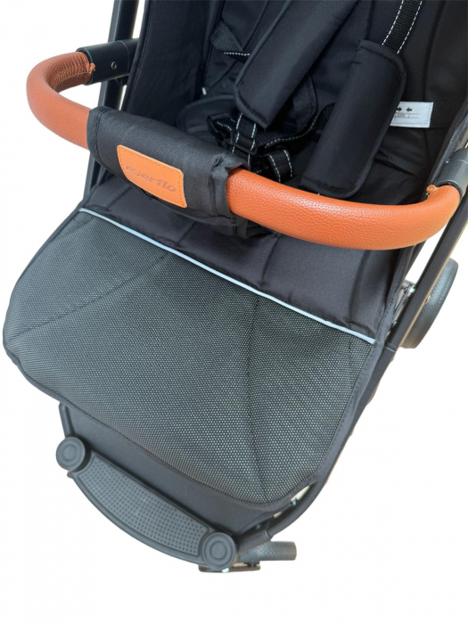 Carucior Sport Tip Troller cu Husa de Picioare Spatar Reglabil Negru [9]