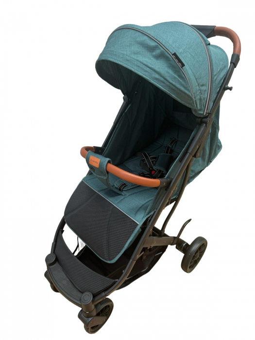 Carucior Sport Tip Troller cu Husa de Picioare Spatar Reglabil Verde [8]