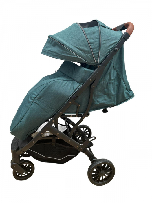 Carucior Sport Tip Troller cu Husa de Picioare Spatar Reglabil Verde [3]