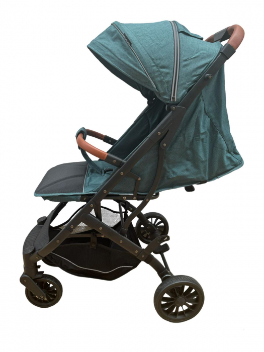 Carucior Sport Tip Troller cu Husa de Picioare Spatar Reglabil Verde [6]