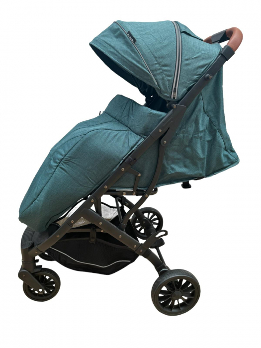 Carucior Sport Tip Troller cu Husa de Picioare Spatar Reglabil Verde [2]