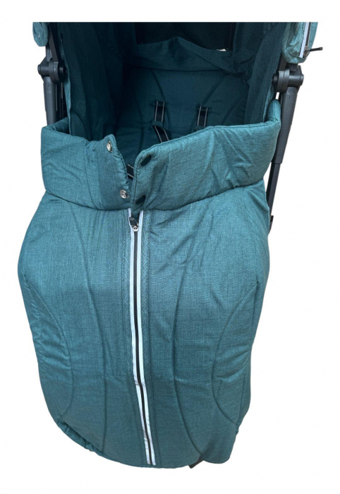Carucior Sport Tip Troller cu Husa de Picioare Spatar Reglabil Verde [5]