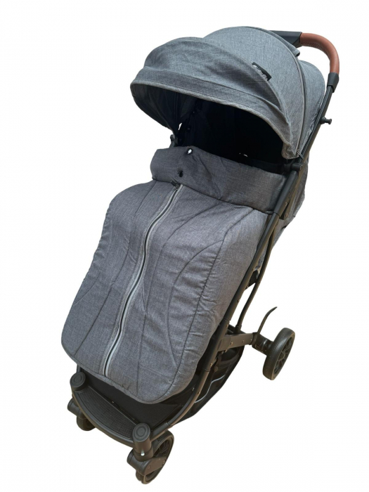Carucior Sport Tip Troller cu Husa de Picioare Spatar Reglabil Gri [4]