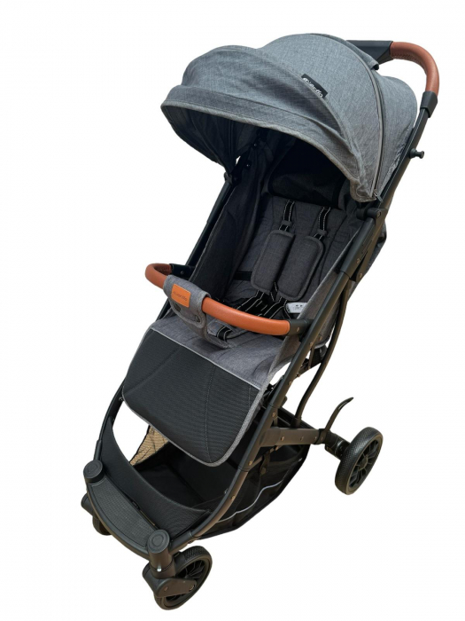 Carucior Sport Tip Troller cu Husa de Picioare Spatar Reglabil Gri [10]